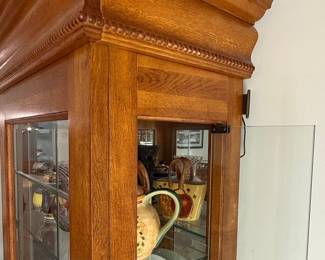 Traditional Oak Curio Display Cabinet