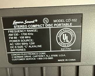 Lenoxx Sound CD-102 Portable Stereo Boombox