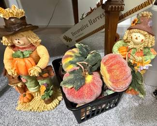 Halloween Skeleton & Pumpkin Decor Lot