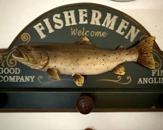 Fishermen Welcome Trout Wall Hook Rack