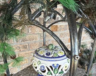 Wrought Iron 4-Tier Corner Plant Stand Style