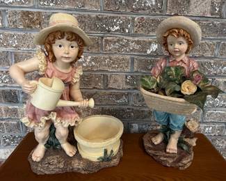 Cracker Barrel Garden Children Figurines