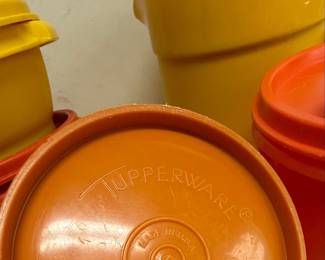 Vintage Tupperware Servalier Harvest Gold & Orange Set