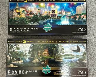 Buffalo Games 750pc Panoramic Puzzles - Freedom's Promise & Las Vegas Twilight