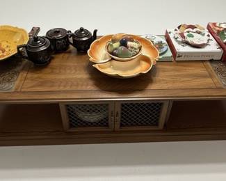 Mediterranean Style Coffee Table with Metal Grille