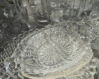 Assorted Vintage Pressed Glass Servingware