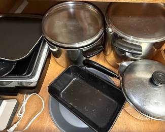 Stainless Steel Steamer Pot and Assorted Cookware