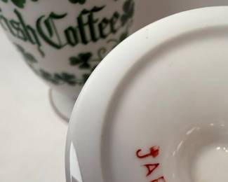Irish Coffee Pedestal Mugs, Set of 2, Made in Japan