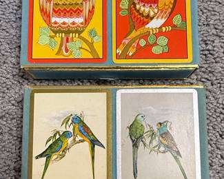 Vintage Owl & Parrot Playing Card Double Deck Set