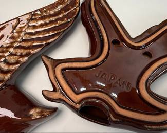 Mid-Century Ceramic Flying Duck Wall Art Set of 2 Japan
