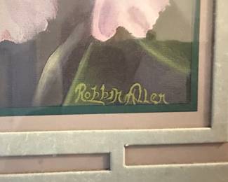 Robbin Allen Hummingbird and Iris Print