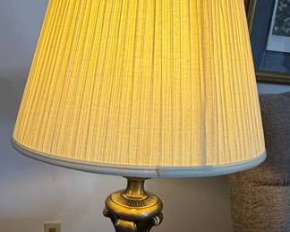 Stiffel Style Brass Column Table Lamp