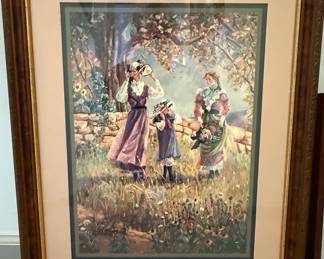 Bettie Hebert-Felder Signed Garden Scene Print