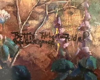 Bettie Hebert-Felder Signed Garden Scene Print