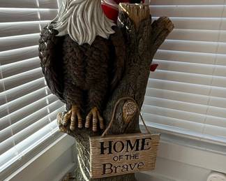 Ebros Home of the Brave Eagle Solar Lamp Statue