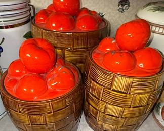 Vintage Tomato Basket Canister Set
