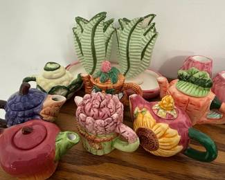Collection of Novelty Vegetable & Fruit Teapots