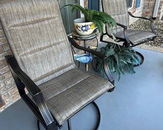 Yotrio Group Sling Swivel Patio Chairs