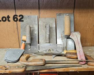 Lot 62 Saws, trowesl, more