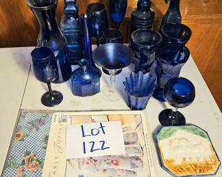 Lot 122 Cobalt glassware more