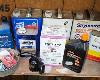 Lot 45 Varnish, grout, mineral spirits, etc