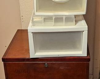 Lot 182 File cabinet storage boxes