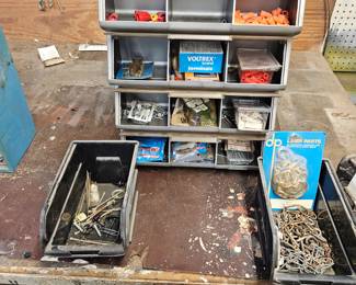 Lot 58 storage box w assorted parts detail