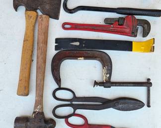 Lot 26 Ax, hammer, assorted tools