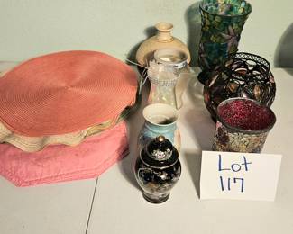 Lot 117 Placemats, candle holders, decor