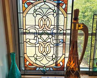 Lot 96 Large stained glass decanter