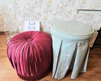 Lot 108 Two upholstered stools