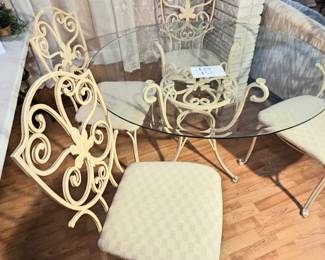 Lot 132 Metal glass table detail