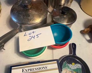 Lot 245 pots, pans, more