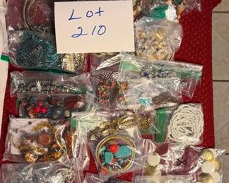Lot 210 costume jewelry