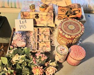 Lot 143 decorative boxes tins