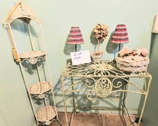 Lot 164 Metal stands and decor