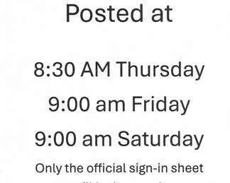 Sign up sheet time to post