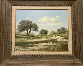 G. Harvey 20 x 24 image oil on canvas. "Walnut Creek" 1965 on verso