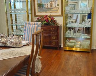 Pair of brass display cabinets