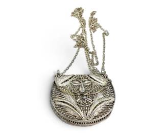 Italian Sterling Silver filigree purse