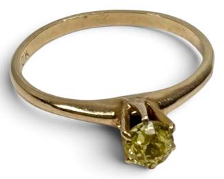 10K gold ring with gemstone