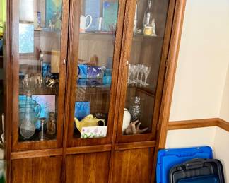 vintage mid-century modern wooden china cabinet