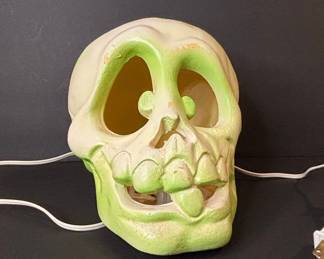 Blow Mold Light Up Skull Halloween Decoration