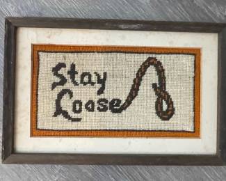 Vintage Needlepoint Sampler Wall Art