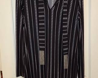 Michael Kors Chain Print Tie Neck Tunic Dress