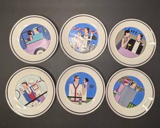Philippe Deshoulieres Porcelaines Lourioux Roaring Twenties Canape Plates