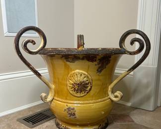 French Anduze Style Glazed Terracotta Jardinière