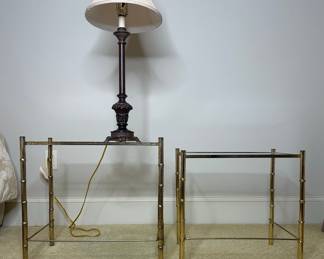 Hollywood Regency Faux Bamboo Nesting Side Tables