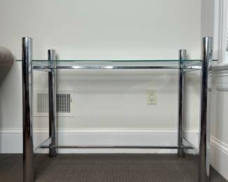 Mid-Century Modern Style Tubular Chrome Console Table