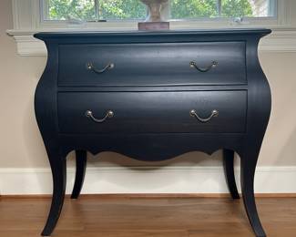 Maitland-Smith Black Bombe Chest of Drawers